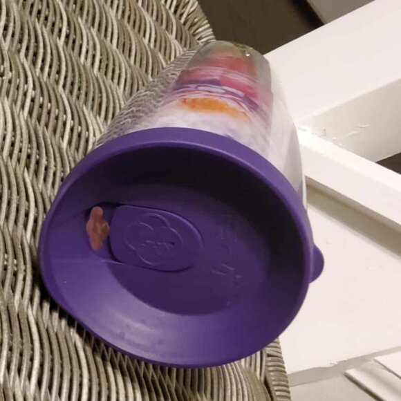 Tervis Floral Filter Tumbler with Wrap and Royal Purple Lid 24oz, Clear - Picture 3 of 5